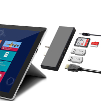 久宇 微软Surface go扩展坞USB-C多功能转接头拓展高清HDMI电视投影仪2个3.0USB音频SD/TF内存卡