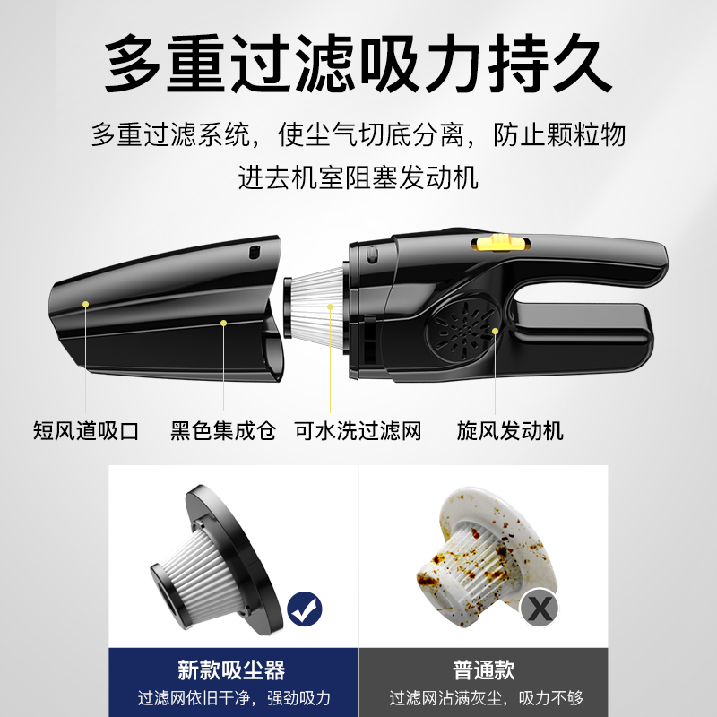 [补贴10%]车载吸尘器车用无线充电汽车内家用小型专用大功率强力手持大吸力高清大图