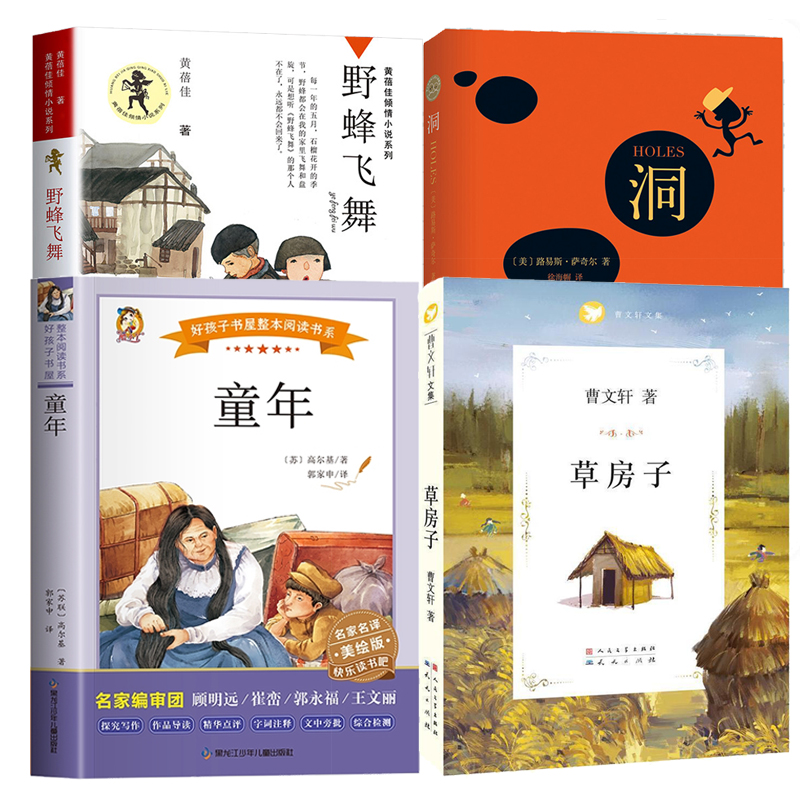 [6册]课外书全套 [正版]2024深圳市罗湖区六年级上学期暑假阅读书目草房子+野蜂飞舞+洞+童年适合10-11-12岁高清大图
