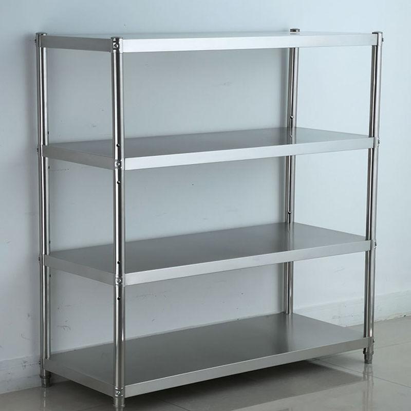 不锈钢闪电客架置物落地4层收纳厨房橱柜组装碗柜家用货架多层菜架放