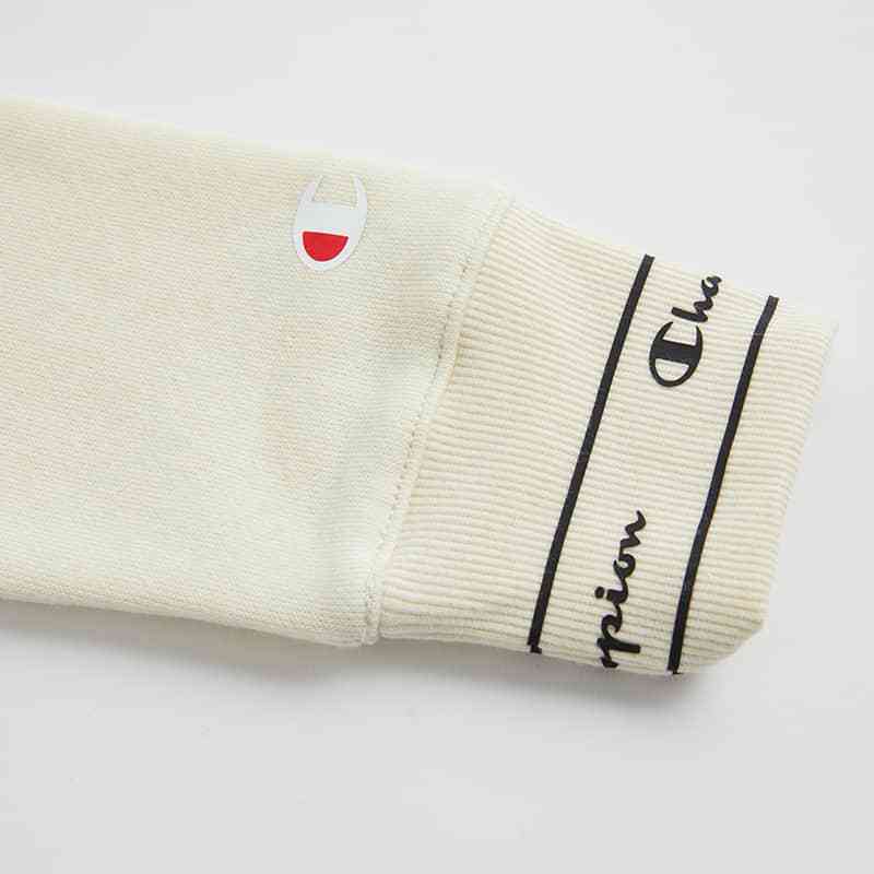Champion/冠军男女童混纺加绒连帽套头衫经典logo图案高端儿童卫衣/帽衫