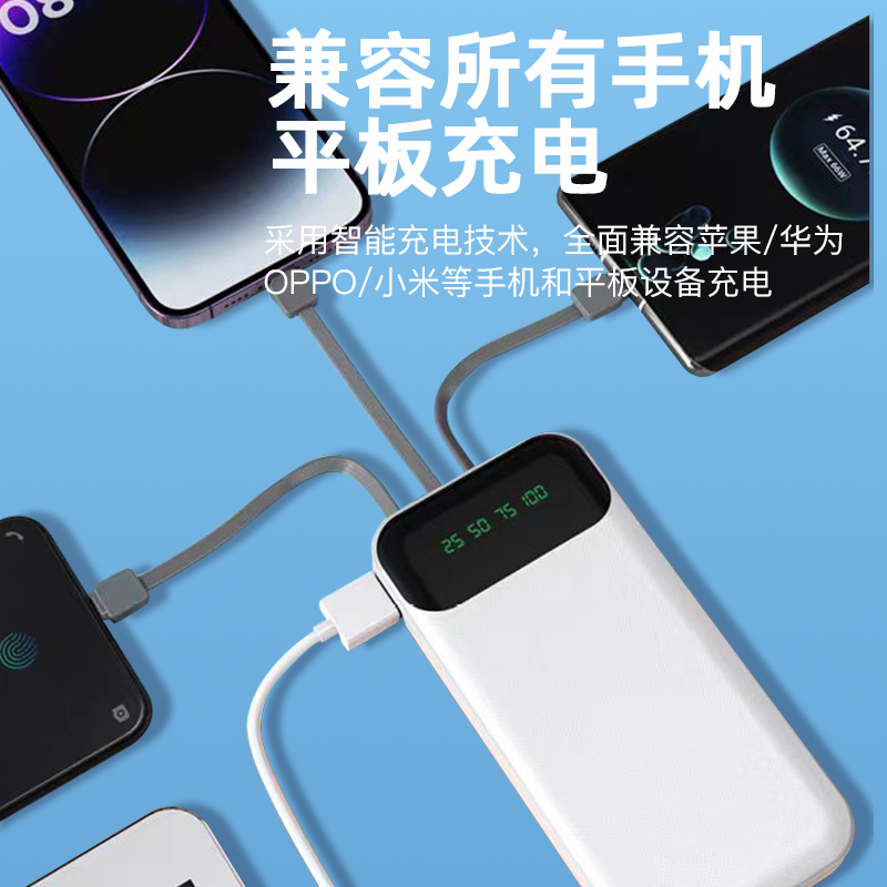 皓睿省心宝三号10000毫安自带四线移动电源HR-Y03高清大图