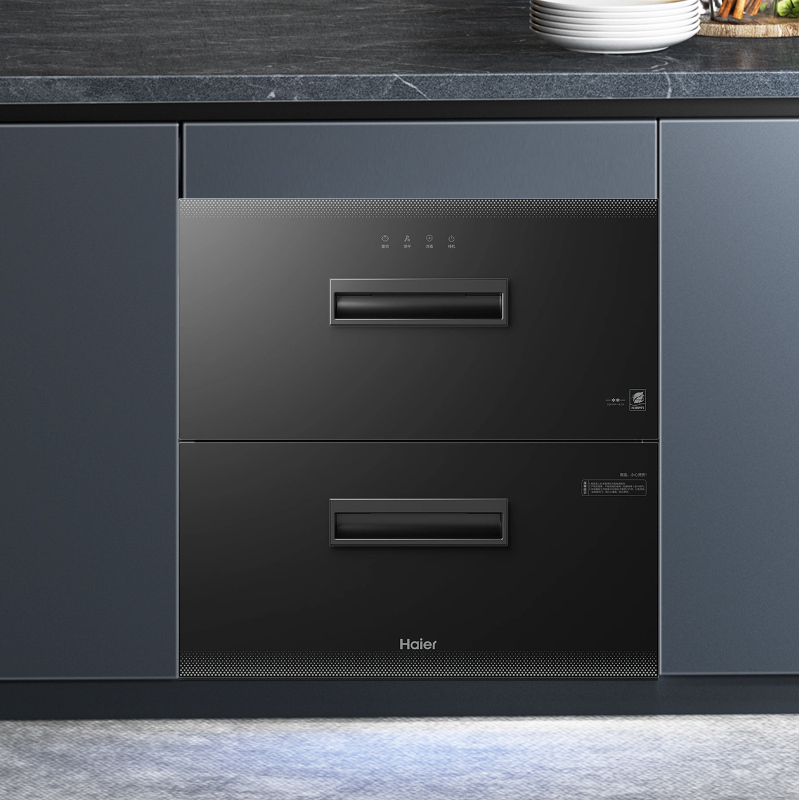 海尔(Haier)嵌入式115升消毒柜12LCS 家用碗柜厨房小型碗筷光波巴氏纯物理消毒消烘存一体48h长效抑菌