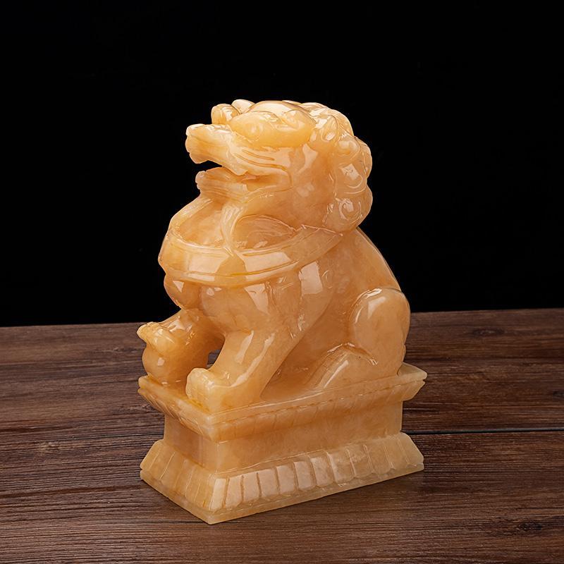 美帮汇玉玉狮子一对玉狮子摆件摆件装饰品