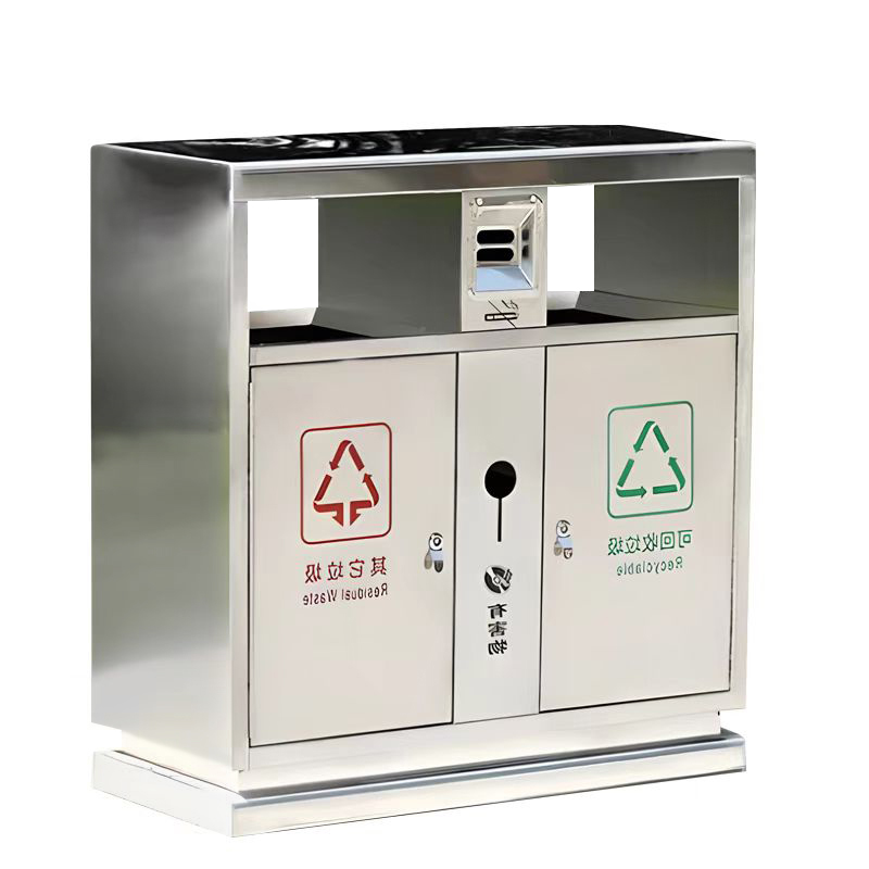 圣承启 户外垃圾桶 不锈钢个高清大图