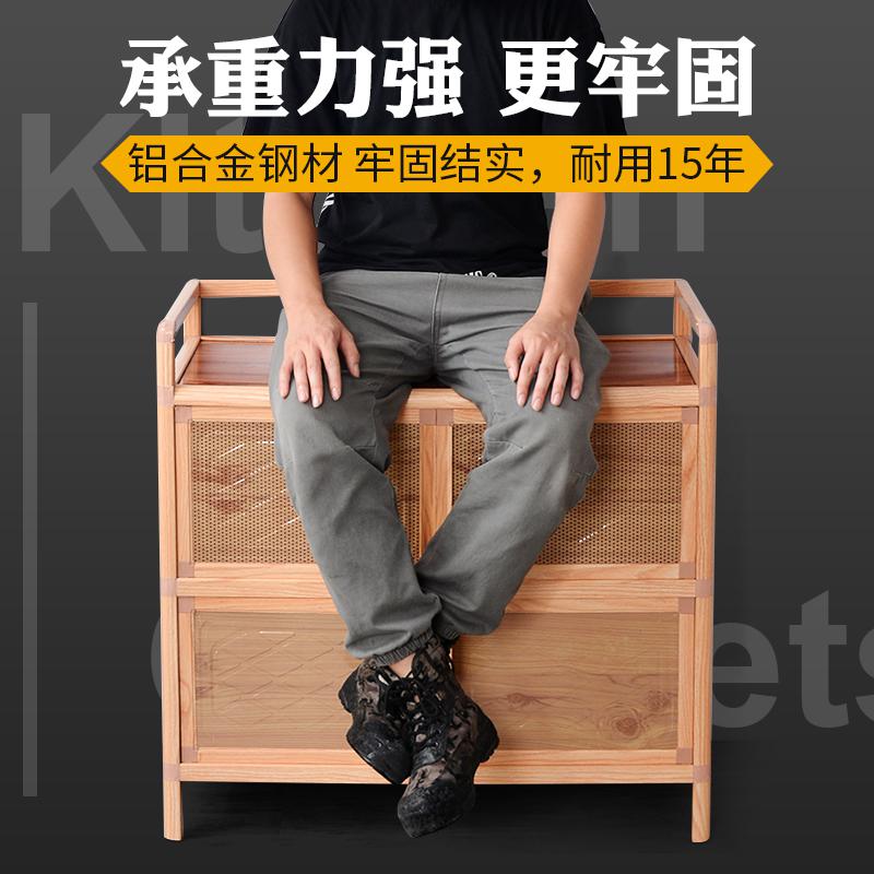 小柜子厨房用储物带碗柜灶台放碗铝合金餐边柜简易茶水橱柜组装_10_680高清大图