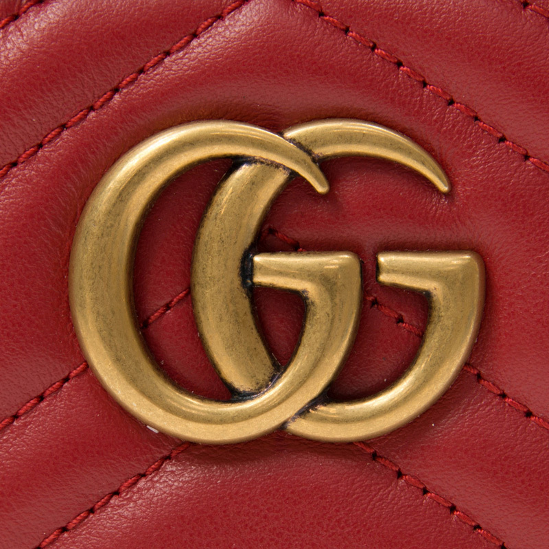 GUCCI 古驰 女士红色小号绗缝肩背包 447632-DTD1T-6433