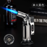 点艾灸打火机防风金属充气点火器三喷口点香艾条雪茄专用焊枪喷枪 单火款黑色
