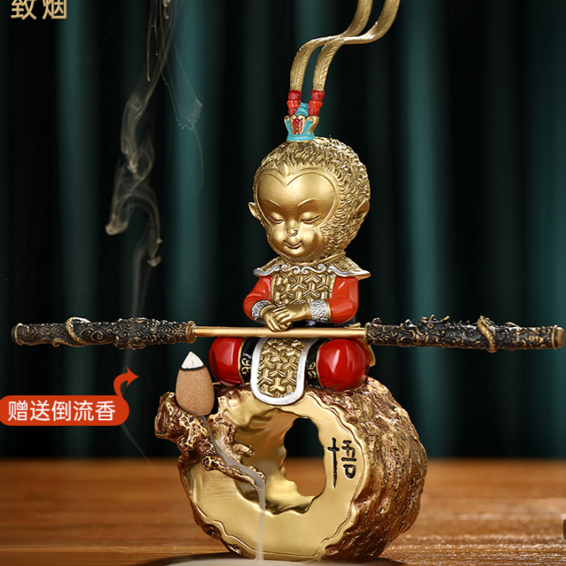 家柏饰(CORATED)齐天大圣铜摆件斗战胜佛孙悟空车载装饰客厅办公室桌面铜工艺品高清大图