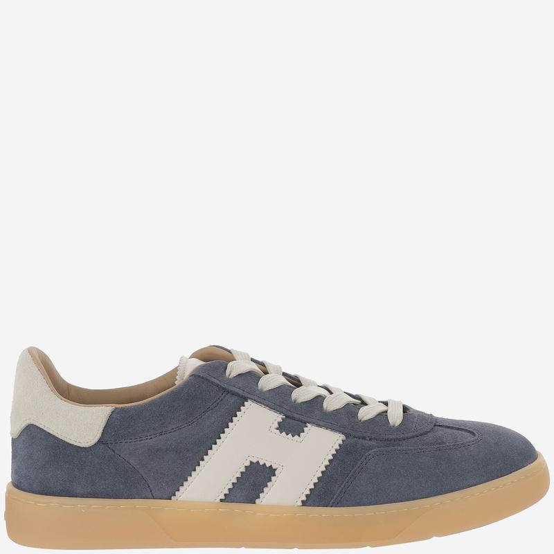 霍根(Hogan)小牛皮拼接透气跑鞋男运动鞋休闲鞋蓝色系带减震跑步高清大图