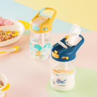 乐扣乐扣(LOCK&LOCK)吸管水杯儿童卡通可爱Tritan便携带刻度塑料杯幼儿园小学生男女430ml