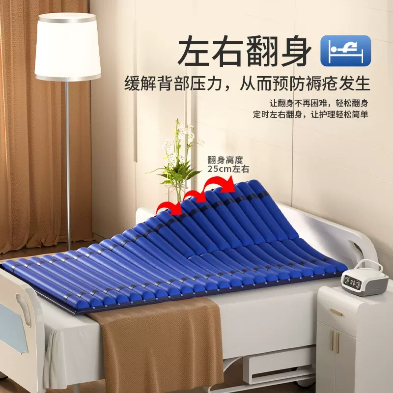 防褥疮气床垫医用充气垫卧床瘫痪病人全自动翻身起背老人护理床垫 半自动起背曲腿+大便孔高清大图