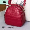 小包包女2020新款潮真皮单肩斜挎包女百搭软皮手提包女迷你斜跨包NEWLAKE 43酒红色