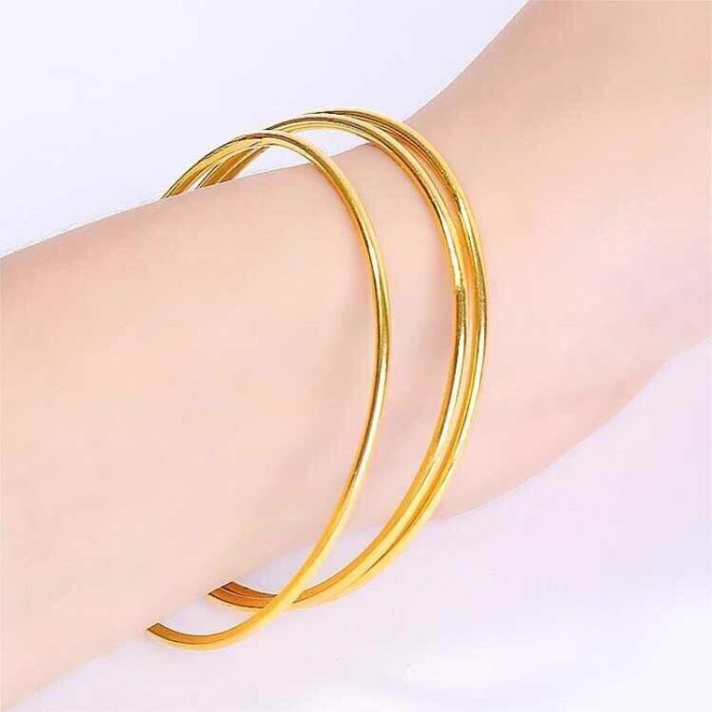 玫瑰花手镯女款(推拉可调大小)泰国金永不掉色 送戒指 礼盒 换新送