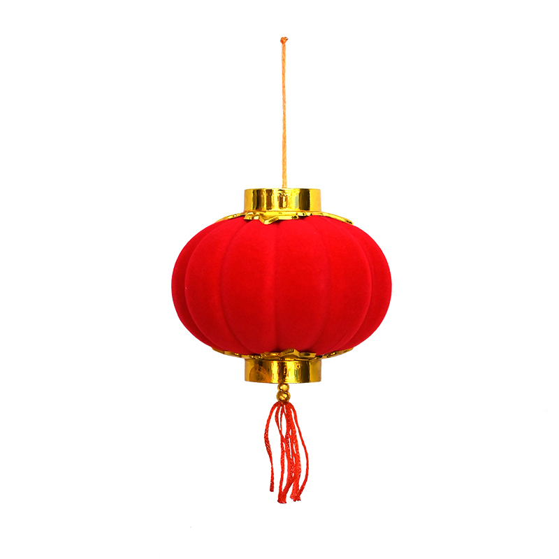 小灯笼串挂饰连串大红植绒灯笼春节新年装饰品结婚庆布置发光阳台 16
