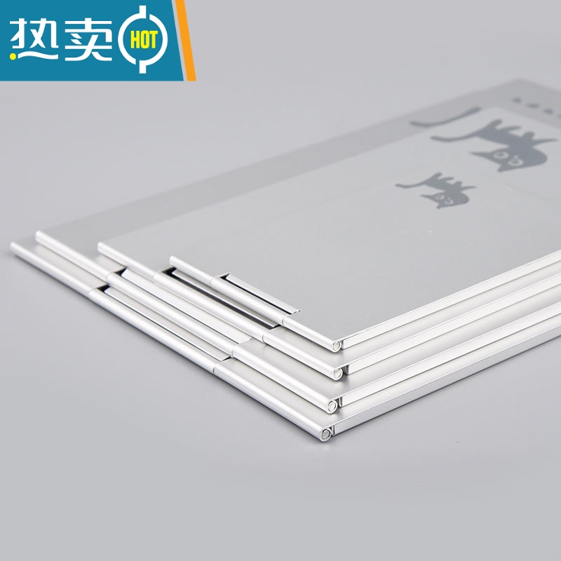 敬平小镜子折叠随身学生迷你化妆镜可立翻盖便携男简约单面方形铝镜女便携式用镜 大号猫咪高清大图