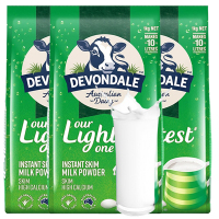 德运（Devondale）脱脂高钙成人奶粉 1000g 3袋装 澳大利亚进口