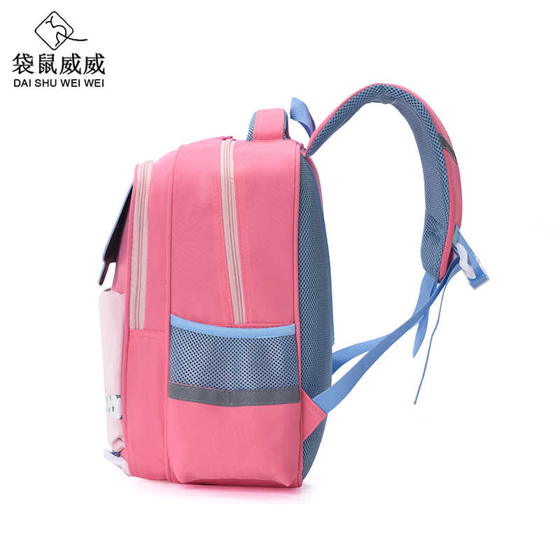 袋鼠威威 学生书包 送雨伞和双层卡通文具盒 XFH2323-1高清大图