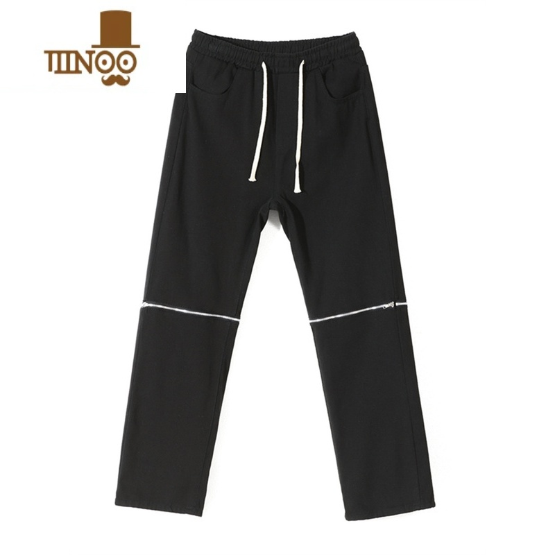 YANXU美式复古做旧拉链可拆卸两穿牛仔裤男款夏季百搭高街痞帅休闲裤子高清大图