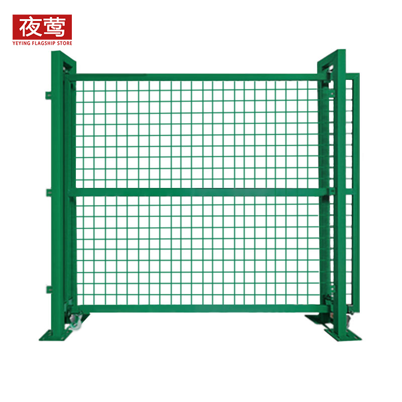 夜莺 车间隔离网门工厂仓库围栏网防护网快递分拣隔断网配套门铁丝网门防护栅栏 绿色2.0米高*2米宽单开移门推拉门视频介绍_夜莺 车间隔离网门 ...