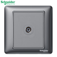 施耐德电气（Schneider Electric）睿意夜空灰 开关插座86型面板 家用墙壁式 五孔一开 夜空灰 电视插座