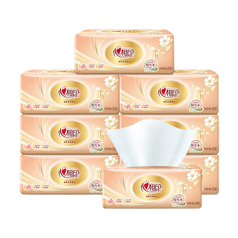 心相印面巾纸100抽*22包金装经典系列DT27100包-22