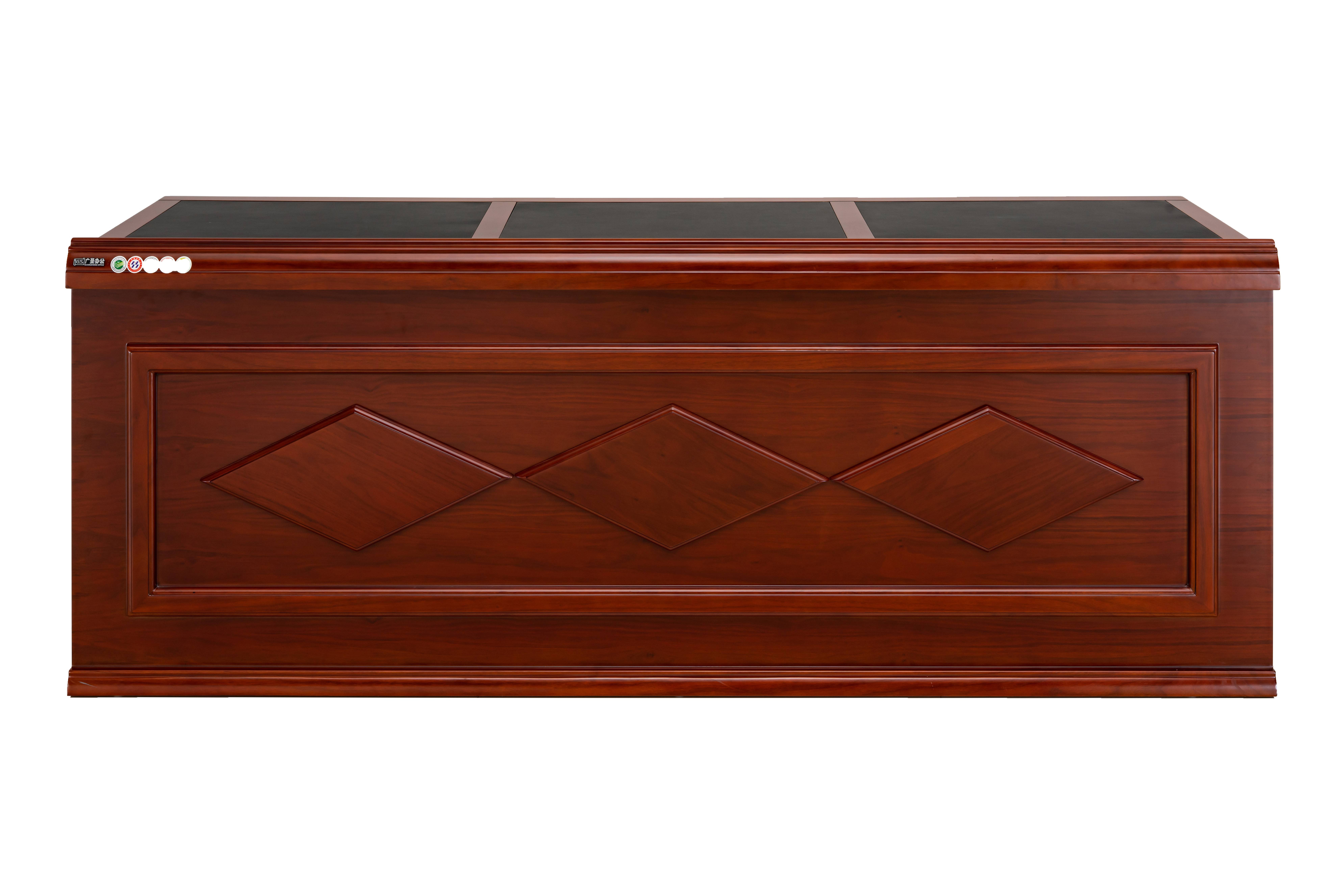 广圣主习台21米接待台洽谈桌会议台条形桌审判桌可定制21米黑色皮板