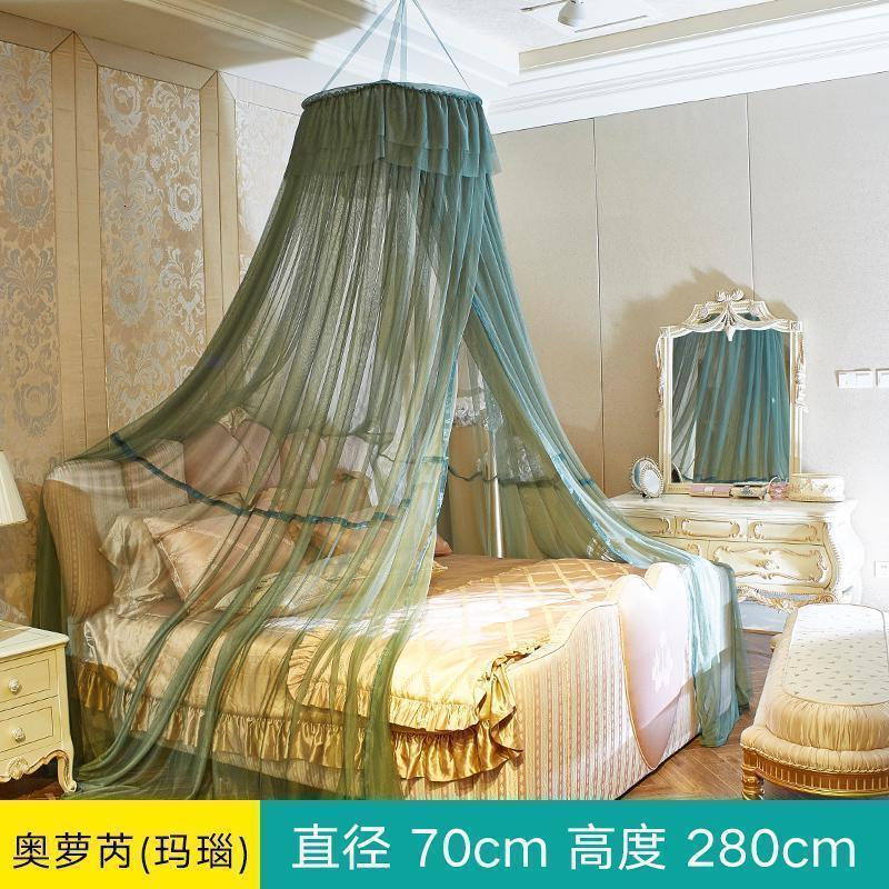 家柏饰(CORATED)吊顶式蚊帐1.8m床双人家用加密加厚公主风欧式圆顶纹账床幔1.5米 奥萝芮（玛瑙色） 1.2m（4英尺）床