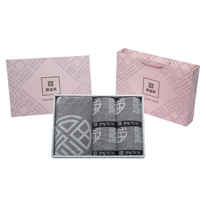 景福莱 福字浴巾毛巾5件套 JFL-FZ5JT /盒