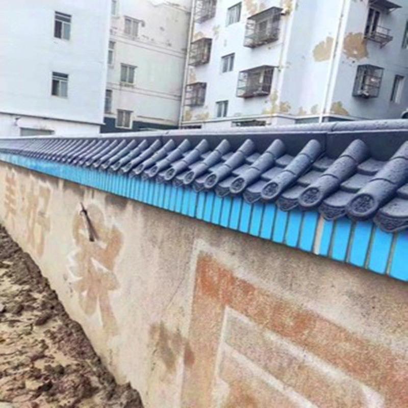 围墙双面瓦一体墙头瓦树脂瓦仿古塑料瓦马头墙压顶瓦树脂一体瓦 单面瓦带脊一米长