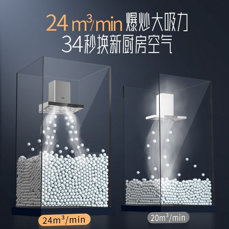 德意(DE&E)T8系列1000Pa大风压24立方双腔近吸烟机自清洁油烟机烟灶套装