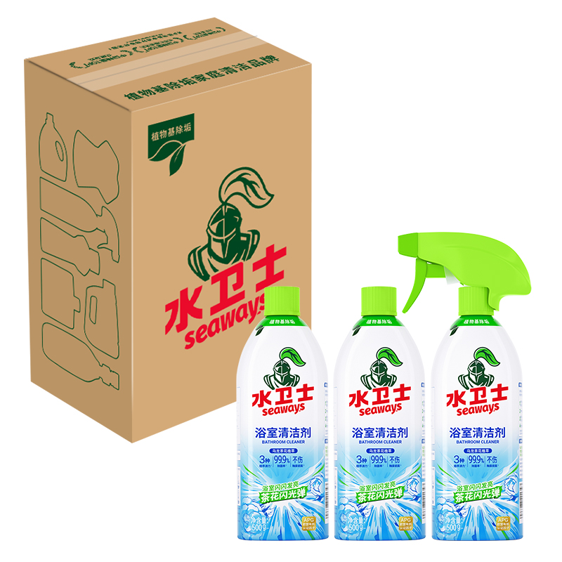 水卫仕浴室清洁剂3件套装WD10 500g/瓶*3(喷头*1)