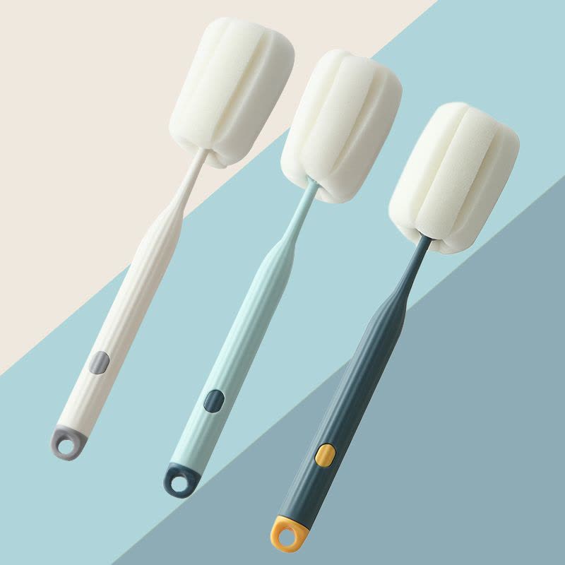 [补贴10%]撞色杯刷家用奶瓶清洁刷长柄无死角海绵刷子水杯茶渍涮小刷子洗杯图片