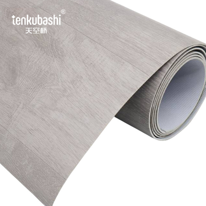天空桥 PVC地板革 灰木纹2.0mm含安装 平方米高清大图
