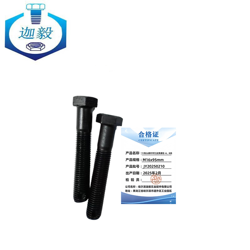 迦毅六角头螺木干带孔发黑螺栓-A,B级M16x95mm个
