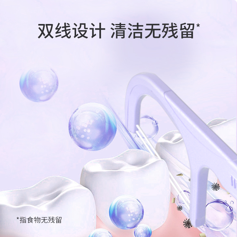 bop 波普专研双线牙线棒元气白桃味50支装*2盒+多肉葡萄味50支装*2盒高清大图