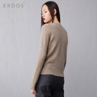 ERDOS 圆领动物图案女羊绒针织衫保暖舒适纯山羊绒