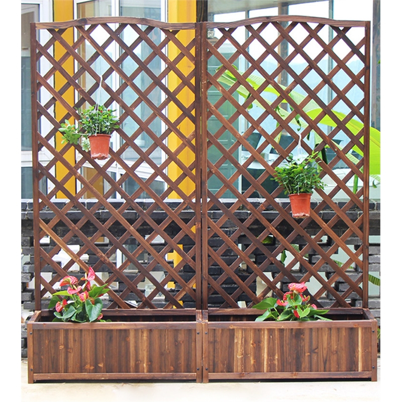 藤印象木花架子栅栏围栏阳台庭院户外花箱花盆架网格装饰爬藤架简约