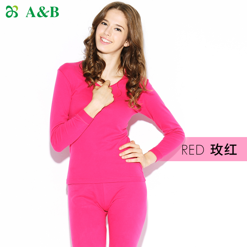 ab内衣正品亲肤纯棉透气圆领内衣女式秋衣秋裤套装k078视频