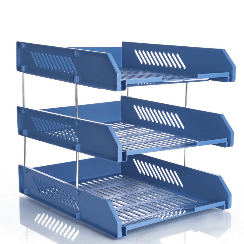 三层文件架子置物架办公用品大全多层文件架文件栏3层文件框桌面两联