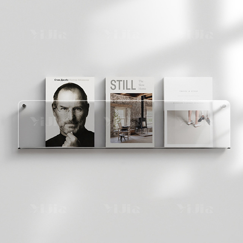 翌嘉YJ4123075 墙面壁挂书架透明亚克力免打孔U型创意展示架 70cm高清大图