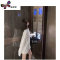 语娄白色长袖t恤女2023秋季薄款打底衫宽松中长款遮屁股圆领ins潮内搭