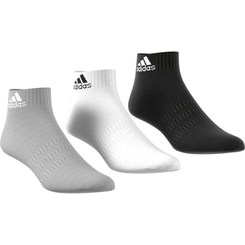 adidas阿迪达斯男女运动风袜子到脚踝三双装
