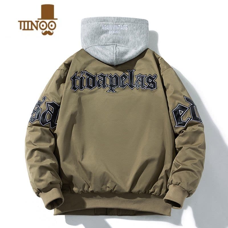 YANXU外套男潮牌高街美式复古飞行员夹克男女情侣春装棒球服棉衣图片