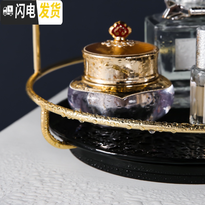 三维工匠网红化妆品收纳盒桌面梳妆台卫生间家用护肤香水架旋转整理置物架高清大图