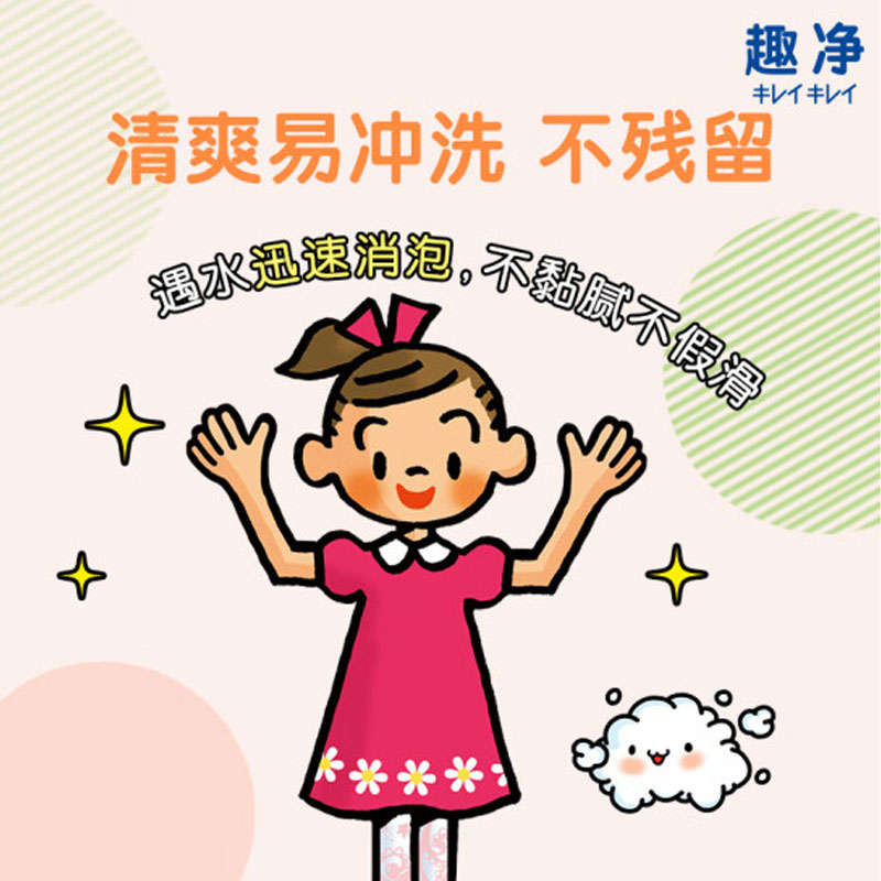 狮王(Lion) 趣净儿童泡沫抑菌洗手液 (沁心西柚香)200ml*3 袋装 水润不干涩高清大图
