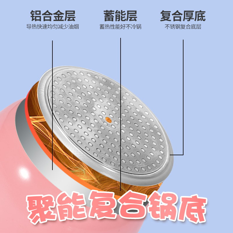 婴儿宝宝辅食锅煎煮一体锅多功能煮粥泡面麦饭石汤粥锅