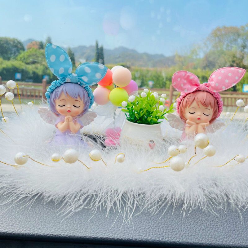 粉安妮粉点 送挪车贴+纳米无痕贴 创意车内饰品摆件可爱安妮天使汽车装饰车载香水漂亮车上用品女士
