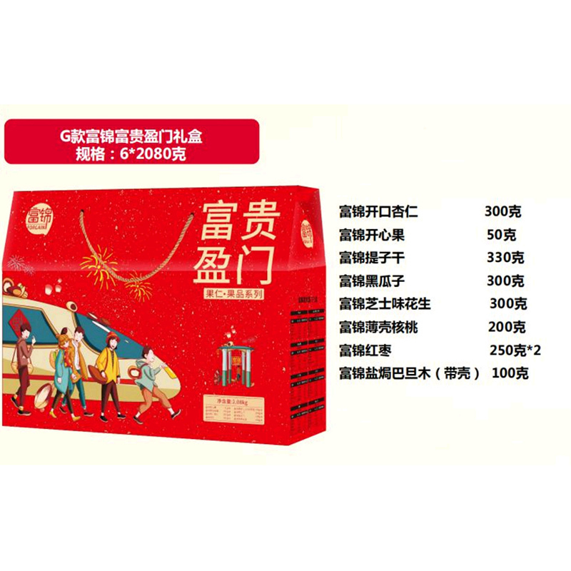 规格[富贵迎门礼盒+ 富贵锦绣礼盒+富锦精选香菇]坚果年货 大礼包精选坚果果仁礼盒装员工 福利公司新年送礼