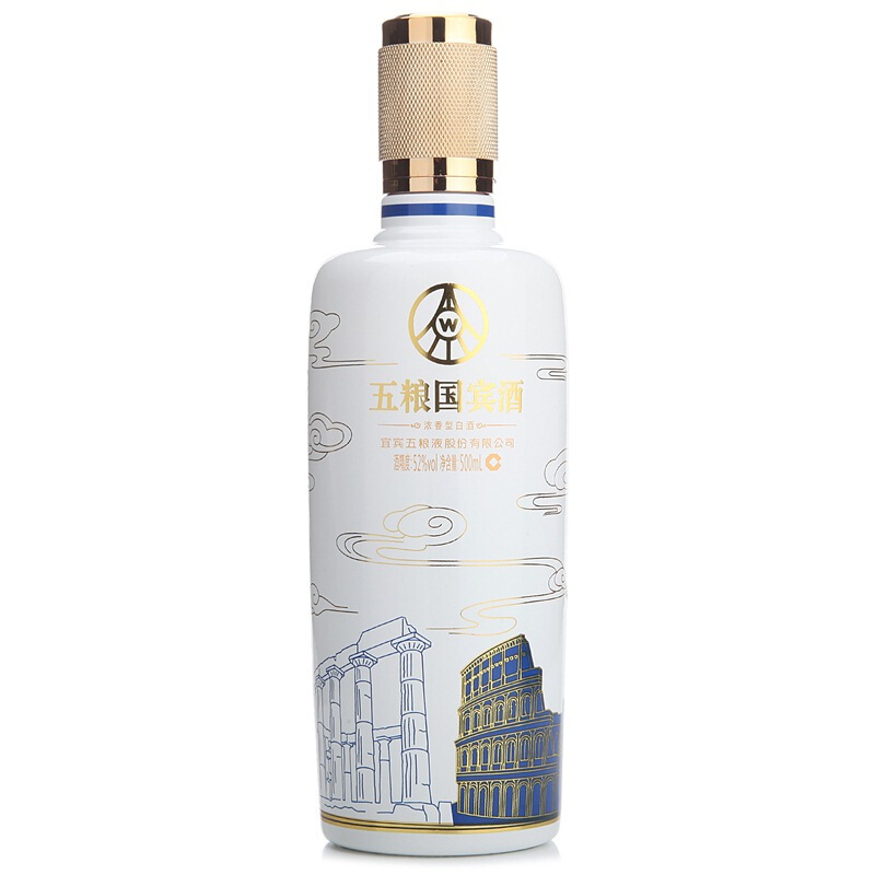 五粮液股份出品 五粮国宾 套酒浓香型白酒礼盒 52度 500ml*6瓶